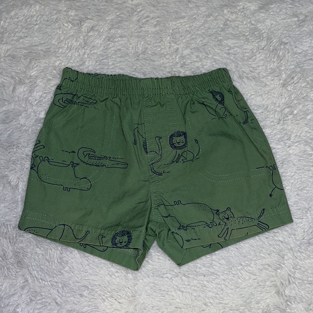carters jungle animal green shorts 3 months baby boy
